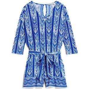 Market & Spruce Printed Drop Shoulder Comfy Romper